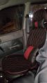 Car Seat cover black and red made of artificial regsine. 