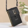 Touch Screen Mobile Phone Bag, Mini Flap Crossbody Bag, Fashion Faux Leather Purse, Vertical Wallet With Card Slots.