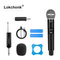 PG58 Professional Wireless Microphone 2 Channels UHF Fixed Frequency Handheld Mic Micphone For Party Karaoke Church Show Meeting. 