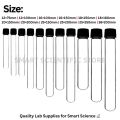 Culture Test Tube 20x150mm ( 35mL ) Autoclavable Borosilicate Glass Lab Sample Tube with Black Phenolic Screw Cap Pack of 3 5 10 25 50 & 100 Pcs for Laboratory Scientific Research Educational Biology Chemistry Home Use High Quality Durable Heat Resistant. 