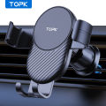 TOPK Car Phone Holder for Car Vent, Adjustable Metal Hook Cell Phone Holder with Gravity Sensor For Car Air Vent for All Phones. 