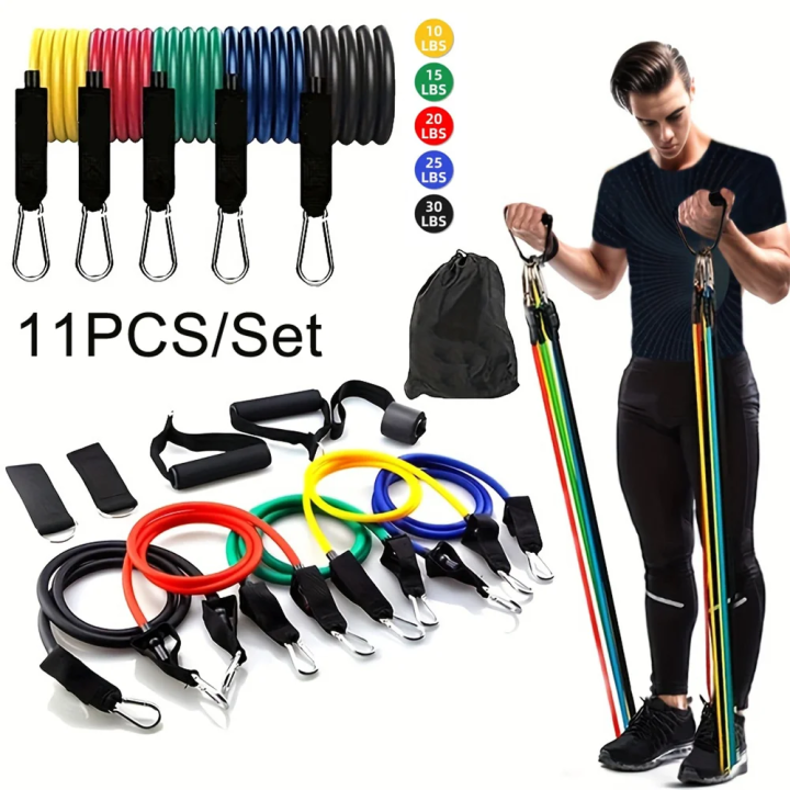 11pcs/Set Pull Rope, Resistance Bands, Portable Fitness Equipment