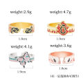 Demon Slayer Series Cosplay Ring Kimetsu No Yaiba Metal Enamel Open Adjustable Finger Ring for Women Men Anime Accessories. 