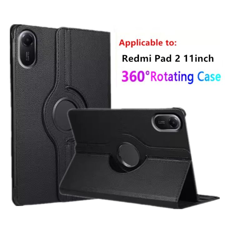 360Degree Rotating Case For Redmi Pad 2 Case 11inch Smart Flip Stand Leather Cover Funda for Redmi Pad 2 2025 Tabletshell