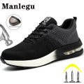Air Cushion Work Safety Shoes Men Construction Shoes Breathable Lightweight Work Sneakers Anti-Smash Steel Toe Safety Boots.