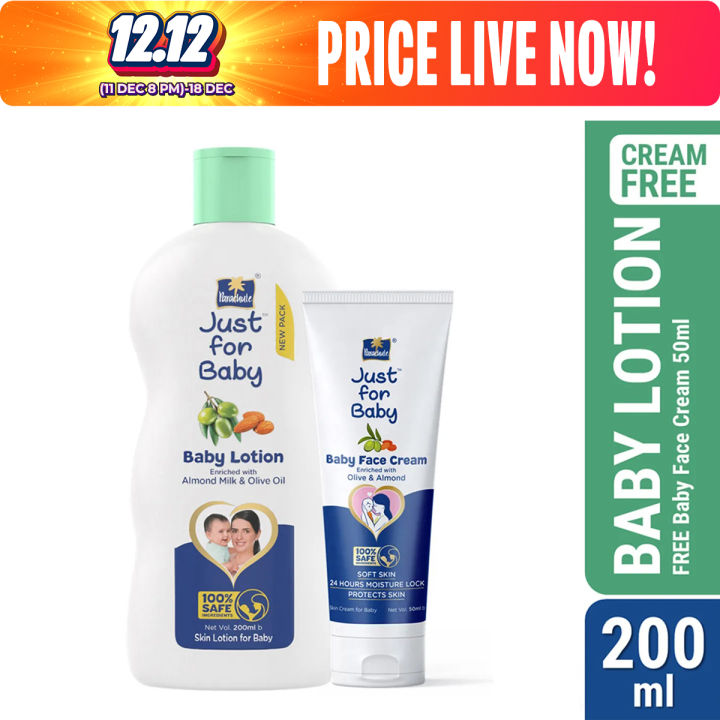 Parachute Just for Baby - Baby Lotion 200ml (Baby Face Cream 50g FREE)