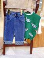 New Spring Clothing for Girls, Korean-Style Bottoming Shirts for Small and Medium-Sized Children, Stylish Vests for Baby Girls.