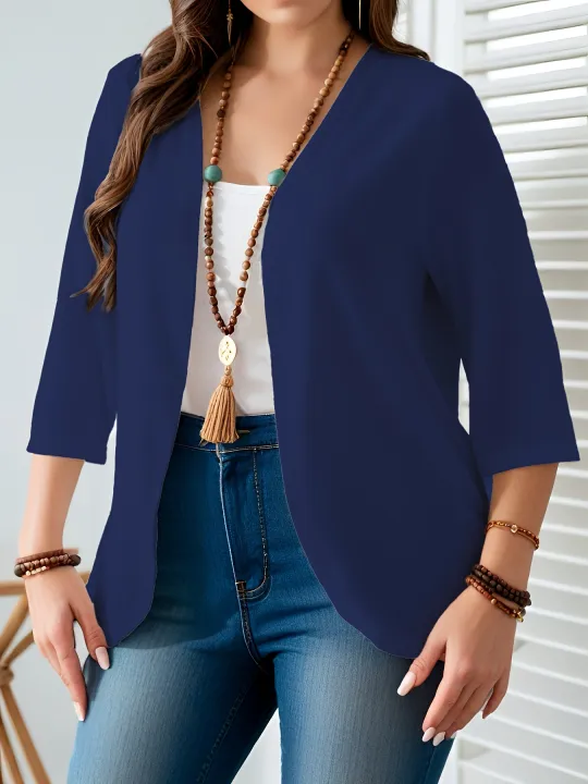 Plus-size%20women's%20open-front%20cardigan,%20lightweight%203/4%20sleeve%20casual%20jacket,%20solid%20color%20layering%20fashion.%20-%20Image%206