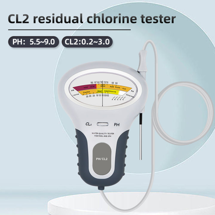 CL2 Residual Chlorine Tester Portable 2 in 1 PH Chlorine Meter PC-102 ...