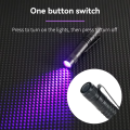 395nm UV Flashlight Ultraviolet With Pen Clip Portable Violet Light Pet Urine Scorpion Detector UV Lamp Use AAA Batteries.