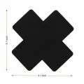 US STOCK 20pcs Black Women Cross Shape Self-Adhesive Disposable Satin Nipple Cover Breast Pasties Stickers for Strapless Clothes.