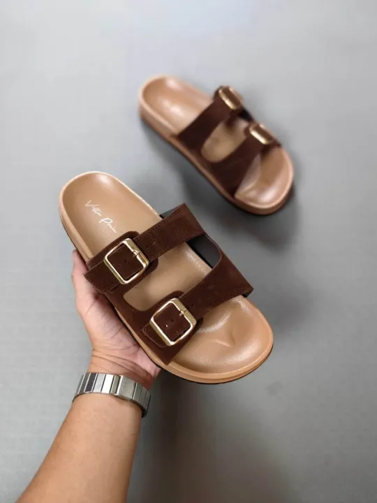 Buckle%20Slide%20Sandals%5D%20Double%20Strap%20Women's%20Summer%20Slide%20Sandals%20%7C%20Elegant%20Open%20Toe,%20Flat%20Sole,%20Synthetic%20Cover,%20TPR%20Outsole,%20Two%20Buckle%20Flat%20Sandals%20for%20Casual%20Outdoor%20Wear%20-%20Image%203