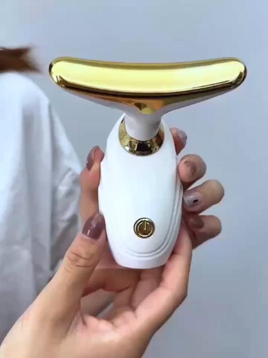 Home Use Neck and Face Massager – Battery-Powered | Stylish White ...