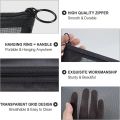 Aosbos 3-Pack Mesh Cosmetic Bag Set - Travel/On-The-Go Makeup Storage, Zipper Closure Small Pouch.