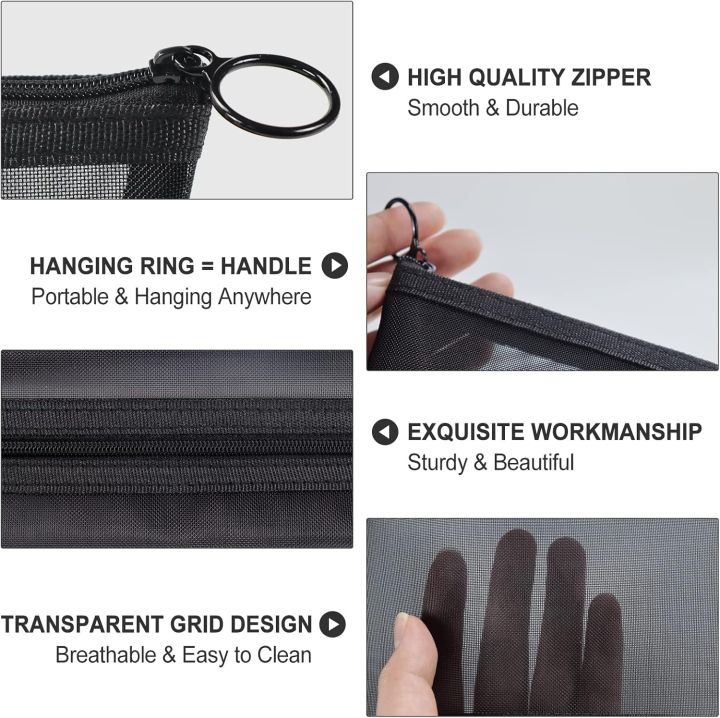 Aosbos%203-Pack%20Mesh%20Cosmetic%20Bag%20Set%20-%20Travel/On-The-Go%20Makeup%20Storage,%20Zipper%20Closure%20Small%20Pouch%20-%20Image%203