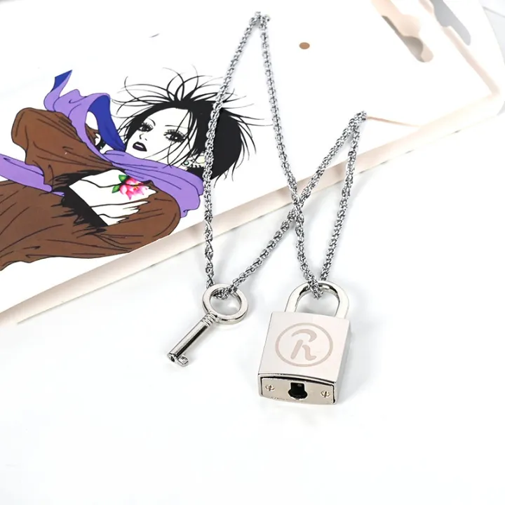 2pcs/set%20Anime%20Oosaki%20Nana%20Honjo%20Ren%20Couple%20Necklace%20lover's%20key%20lock%20alloy%20fashion%20metal%20pendant%20cosplay%20accessories%20gifts%20-%20Image%206