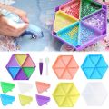 6 Grids Palette Hexagon Diamond Painting Tray Kits Large Capacity Drill Beading Plates Point Drill Accessories Organizer Cross. 