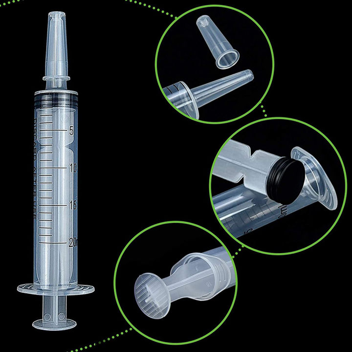 20ml Syringe Glue Filling Plastic Syringe Nutrient Sterile Health Without Needle Watering Refilling for Industrial Hydroponics