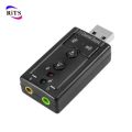 USB Sound Card 7.1 CH Channel 3D Audio Adapter With 3.5mm Headset and speaker input. 