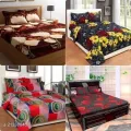 Bedsheet 6×7.5Feet  with 2 pillow covers multy colour. 