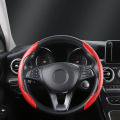 Universal Non-Slip 2 Halves Car Steering Wheel Cover Carbon Fiber Silicone Booster Cover Auto Anti-skid Accessories. 