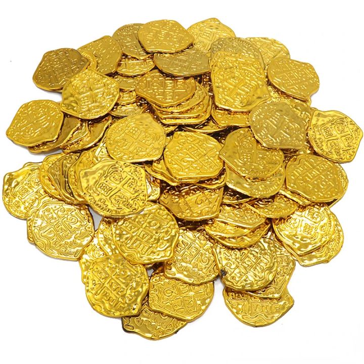 10/25/50pcs%20Plastic%20Pirate%20Coin%20Fake%20Gold%20Coin%20Treasure%20Game%20Simulation%20Toys%20Coin%20Kids%20Party%20Gift%20Kids%20Birthday%20Children's%20Gift%20-%20Image%207