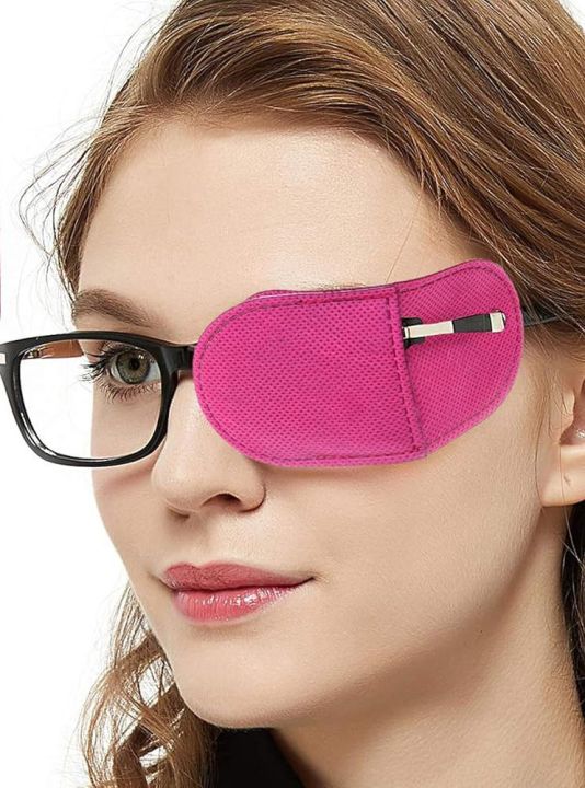 Eye Patch for Adults Big Size – Reusable & Washable Non-Woven Fabric, Comfortable for Left or Right Eye – Black, Blue, Pink