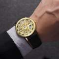 Luxury Skeleton Transparent Watch | Dual-Sided Glass | Elegant Leather Strap Timepiece for Men & Boys. 