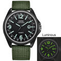 Man’s Luminous Fashion And Casual Versatile Canvas Strap Calendar Quartz Watch Basic Simple No Waterproof Black Round Dial Reloj. 