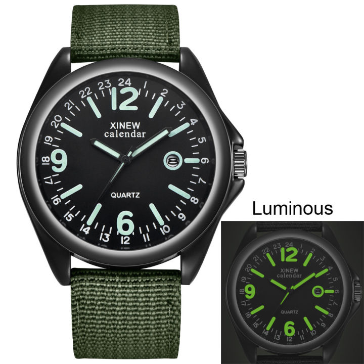 Man%E2%80%99s%20Luminous%20Fashion%20And%20Casual%20Versatile%20Canvas%20Strap%20Calendar%20Quartz%20Watch%20Basic%20Simple%20No%20Waterproof%20Black%20Round%20Dial%20Reloj%20-%20Image%203