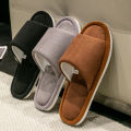 New Men'S Indoor Open Toe  Slippers high quality soft comfortable Home Shoes Indoor Anti-Skid Slippers bedroom No noise. 