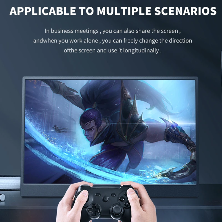 HGFRTEE%2014%20Inch%20Touch%20Screen%20Portable%20Monitor%20100%25sRGB%20400cd/m2%20Gaming%20Computer%20Expand%20Display%20For%20XBox%20PS4/%205%20Switch%20Loptop%20-%20Image%204