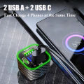 UYUXIO USB C Car Phone Charger Dual PD 4 in 1 with Voltage Display Super Fast Charge Adapter for iPhone Xiaomi Oppo Vivo Samsung. 