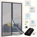 Magnetic Screen Door Curtain Anti Mosquito Insect Fly Bug Polyester Soft Door Curtain Easy Installation Auto-Close Door Mesh. 