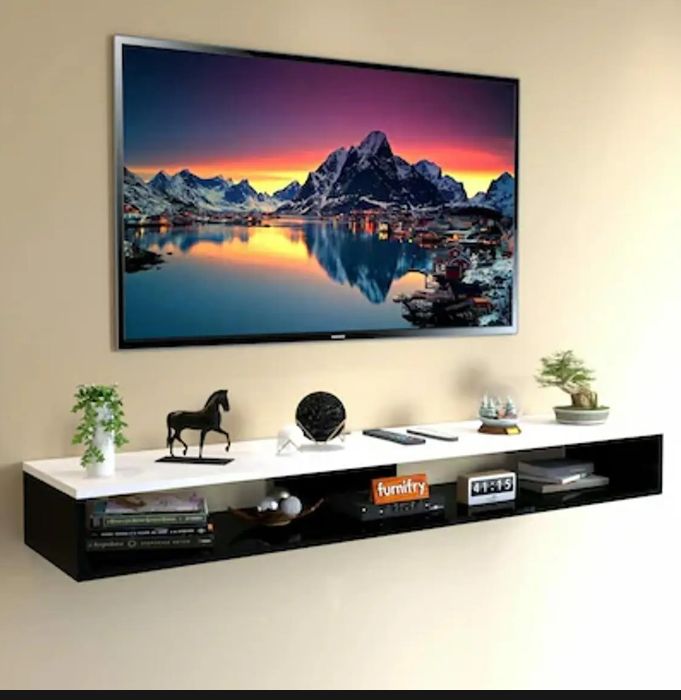 wall hanging LED tv console wall mounted tv shelves storage shelves media and tv storage shelves
