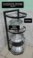 4 Layer Metal Pot Rack – Wall Hanging & Floor Stand Kitchen Storage Rack (50KG Capacity). 