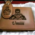 coustomized your picture Name On Leather Wallet and keychain. 