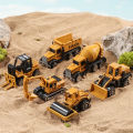 6pcs/set Toys for Boys Alloy Engineering Truck Toy Car Excavator Bulldozer Roller Miniature Model Diecast Kid Birthday . 