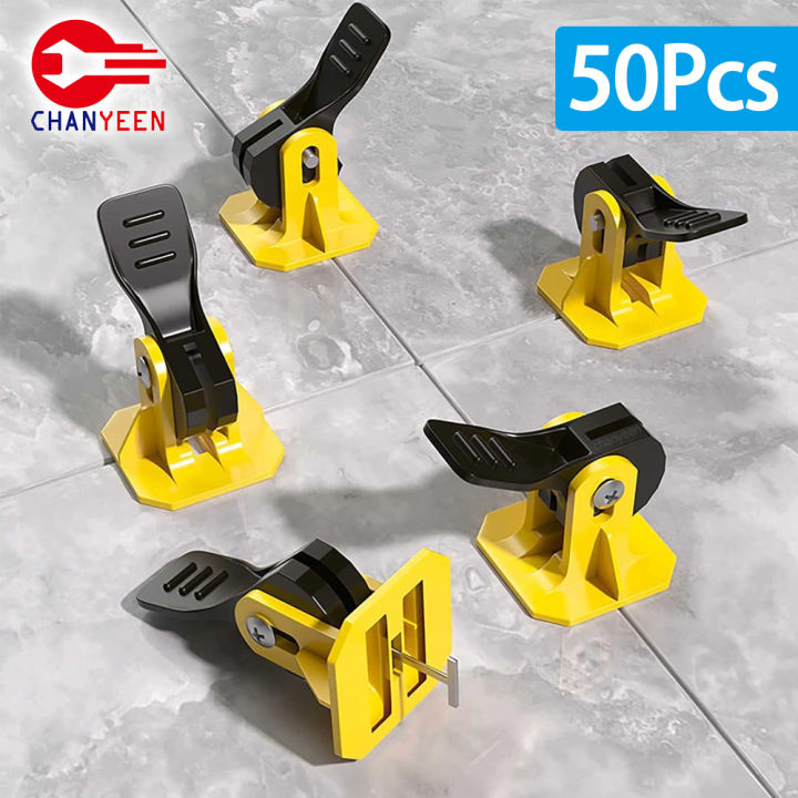 50Pcs Floor Tile Leveling System Clips Leveler Adjuster Kit Set for the Tile Laying Fixing Flat Ceramic Wall Construction Tools