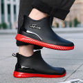 Ankle Rain Boots For Men Integrated forming Simple Waterproof Rain Shoes Toughness Anti-slip Fishing On Work Camping Waterproof. 
