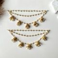 Gold Pearl Sahare Kaan Chain for Girls & Women – Bahubali Style Ear Chain Jewelry | Traditional Hair & Ear Piece. 