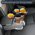3-in-1 Detachable Car Cup Holder Tray-Expandable Food Table with 360° Rotating Design,Sturdy Base for Long Road Trips Table Tray.