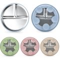 New Non-Slip Stainless Steel Kids Plate with Suction Anti Breakage Divided Baby Plates Silicone Sleeves Removable Toddler Bowls. 
