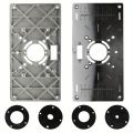 Aluminium Router Table Insert Plate Table For Woodworking Benches Router Plate Wood Tools Milling Trimming Machine With Rings.