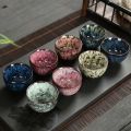 Ceramic Teacup 60ML Chinese Style Tea Cup Mini Tea Set Kitchen Dining Bar Espresso Coffee Cups Household Office Cup Tableware. 