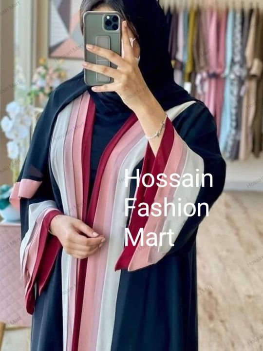 Rainbow%20Abaya%20Burka%20Multi%20Color%20Stylish%20Burka%20For%20Women%20Casual%20War%20Strip%20Abaya%20Burka%20With%20Hijab%20-%20Image%203