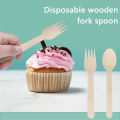 100/200pcs Disposable Wooden Fork and Spoon 14cm for Tasting Sampling Yogurt Ice Cream Dessert Forks Spoons Party Supplies TMZ.
