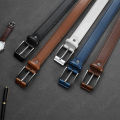 Men Belts High Quality Genuine Leather LONG Large Pin Buckle Metal Automatic Buckle Male Belts Strap Male.