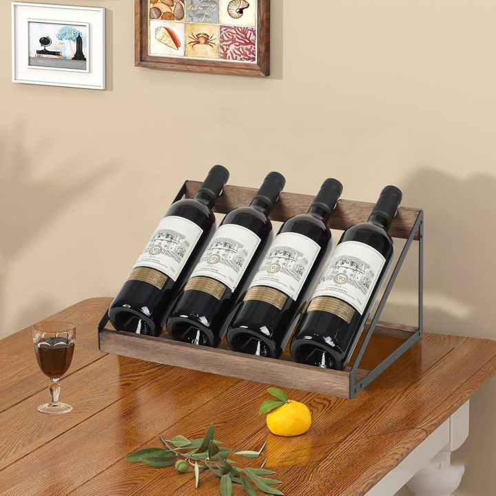 Slanting Display Rack Wooden Red Rack Desktop Slanted Display Rack Iron Wood Combined with ...