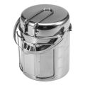 1L Camping Kettle Stainless Steel Cooking Kettle Camping Pot Portable Outdoor Camping Backpacking Pot with Foldable Handle. 